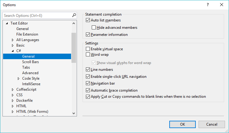 C Visual Studio Editor Text Editor C