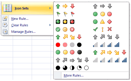 Excel Conditional Formatting Icon Sets