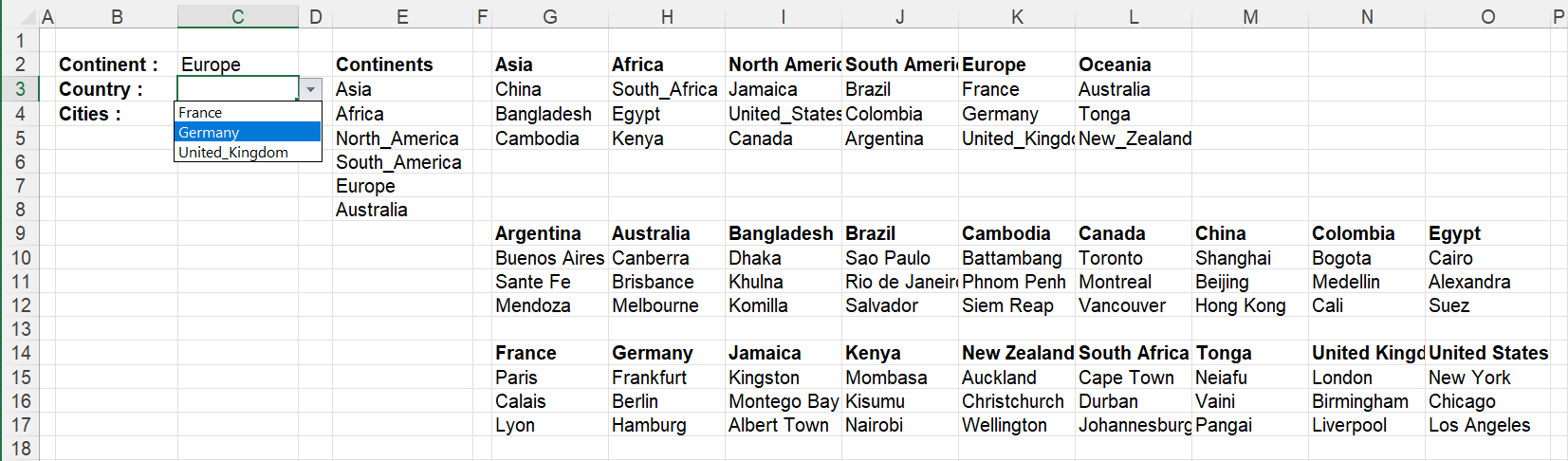 add a drop down list in excel