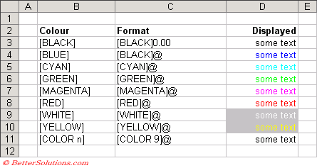 Excel Formatting - Custom