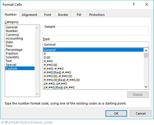 Excel Formatting - Custom