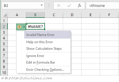 Excel Formulas Result In An Error