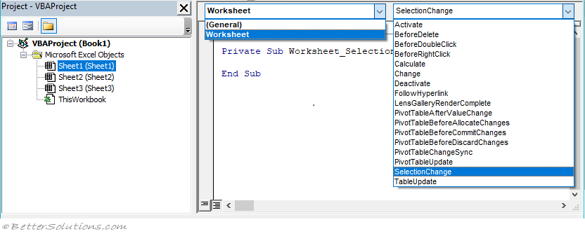 Excel Macros Events