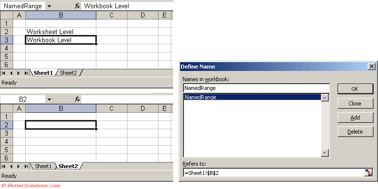 Excel Named Ranges Name Conflict Dialog Box