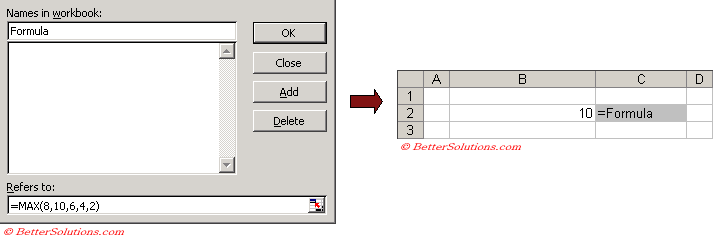 Excel Named Ranges Naming Formulas