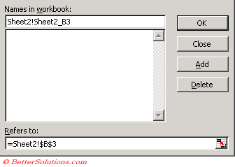 Excel Named Ranges Creating