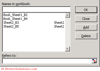 Excel Named Ranges Worksheet Level