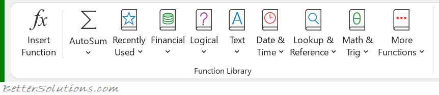 Excel Ribbon Formulas Tab