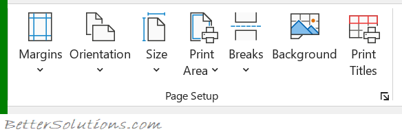 Excel Ribbon Page Layout Tab