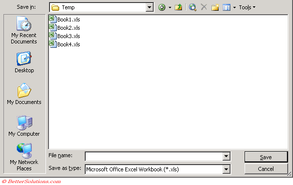 Excel Workbooks Saving