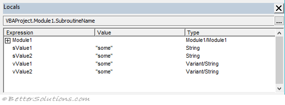 Vba Data Types String Variant