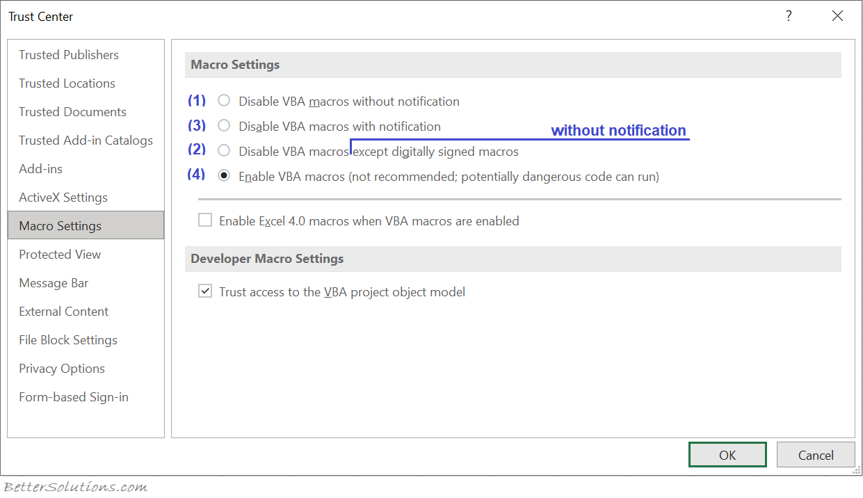 Macro setting. Excel vba удалить макрос.