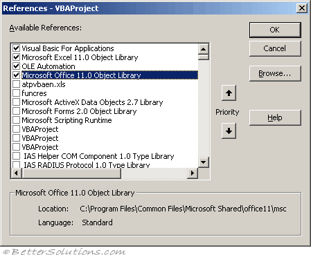 VBA Visual Basic Editor - References