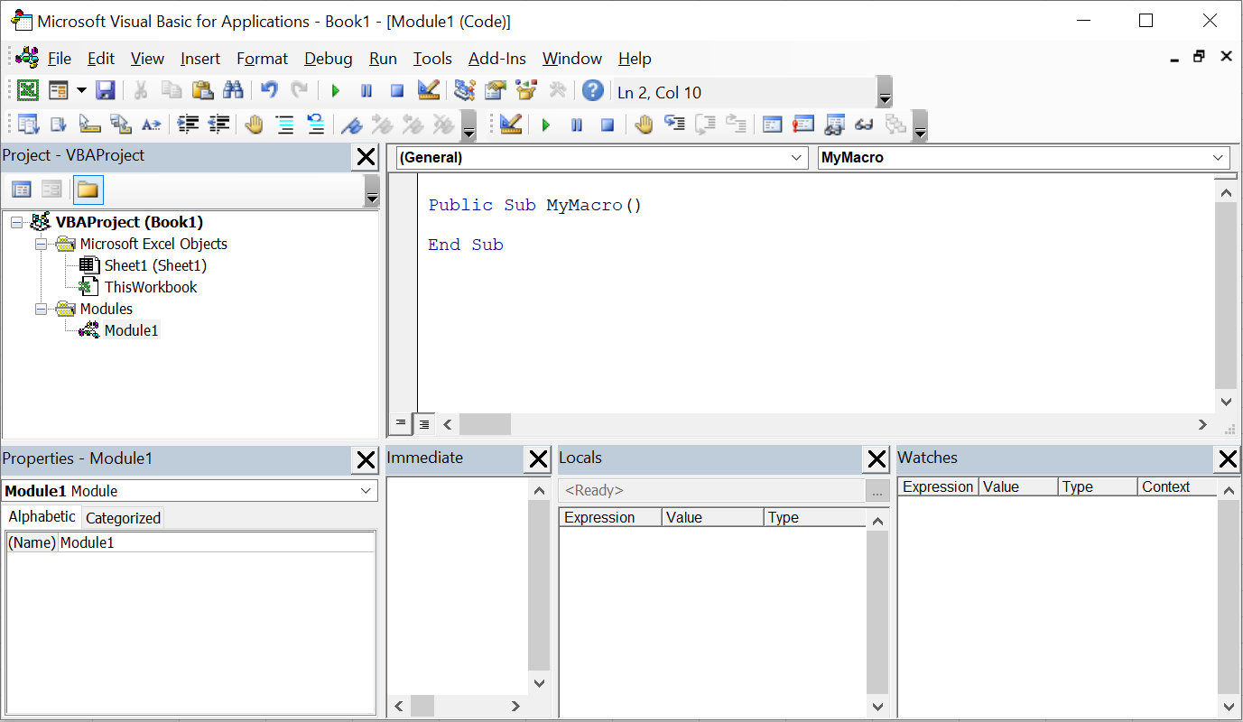 visual basic editor