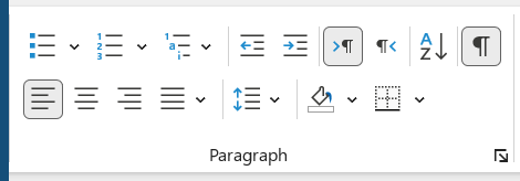 Word Ribbon Home Tab