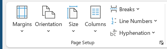 where is the dialog box launcher in page layout tab