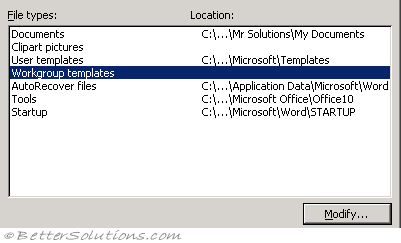 change the normal template in word 2016